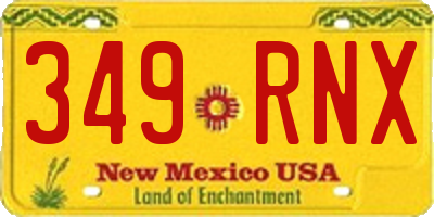 NM license plate 349RNX