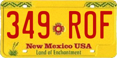 NM license plate 349ROF