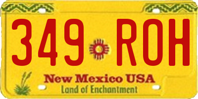 NM license plate 349ROH
