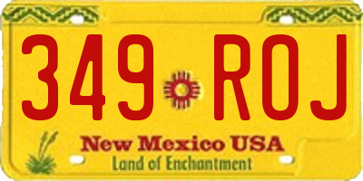 NM license plate 349ROJ