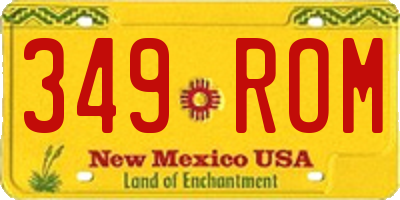NM license plate 349ROM