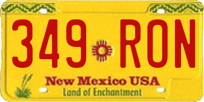 NM license plate 349RON