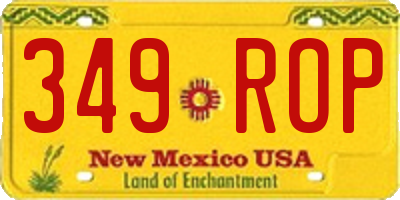 NM license plate 349ROP
