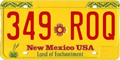 NM license plate 349ROQ