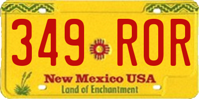NM license plate 349ROR