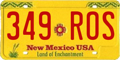 NM license plate 349ROS