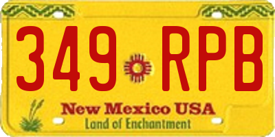 NM license plate 349RPB