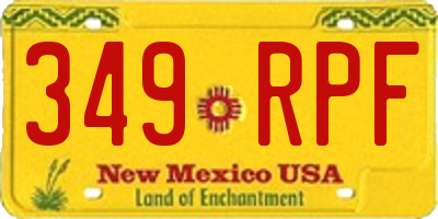 NM license plate 349RPF