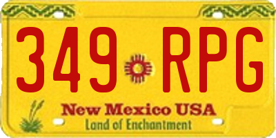 NM license plate 349RPG