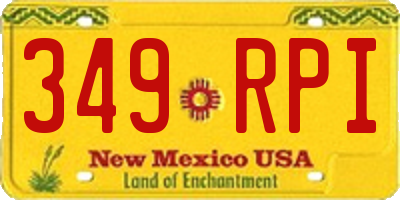 NM license plate 349RPI