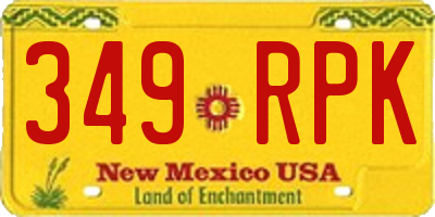 NM license plate 349RPK