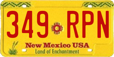 NM license plate 349RPN