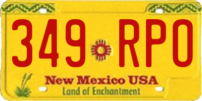 NM license plate 349RPO