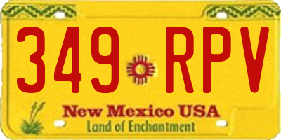 NM license plate 349RPV