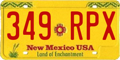 NM license plate 349RPX