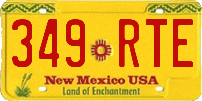 NM license plate 349RTE