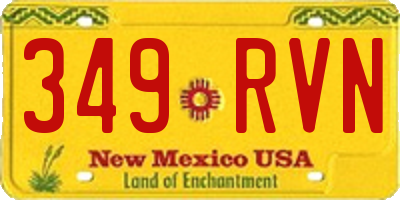 NM license plate 349RVN