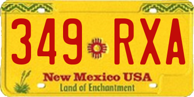 NM license plate 349RXA