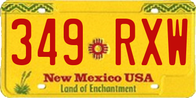 NM license plate 349RXW