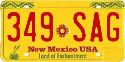 NM license plate 349SAG