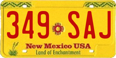 NM license plate 349SAJ