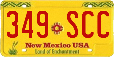 NM license plate 349SCC