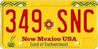NM license plate 349SNC
