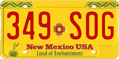 NM license plate 349SOG