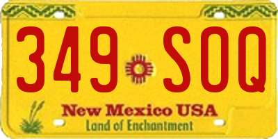 NM license plate 349SOQ