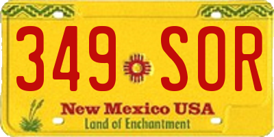 NM license plate 349SOR