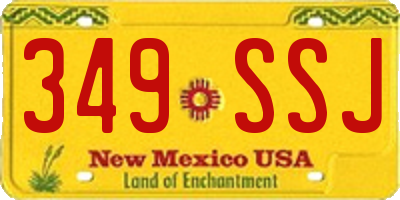 NM license plate 349SSJ