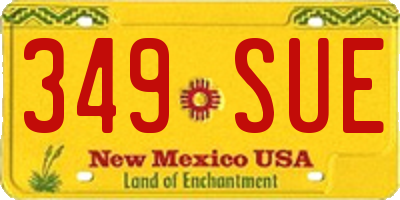 NM license plate 349SUE
