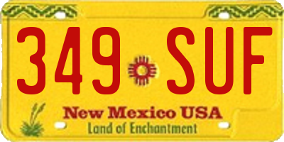 NM license plate 349SUF