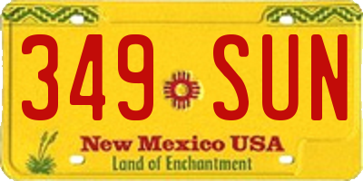 NM license plate 349SUN