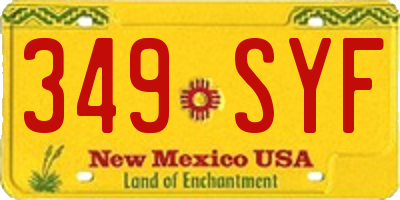 NM license plate 349SYF