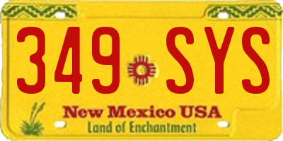 NM license plate 349SYS