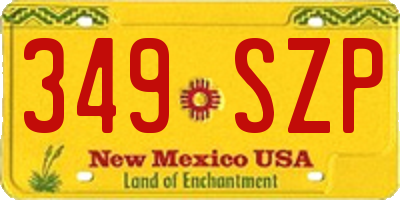 NM license plate 349SZP