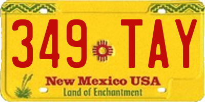 NM license plate 349TAY