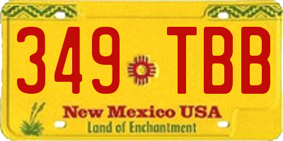 NM license plate 349TBB