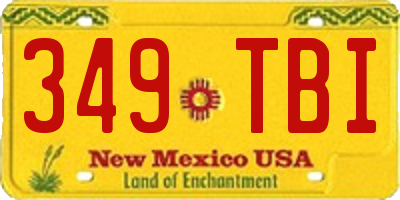 NM license plate 349TBI