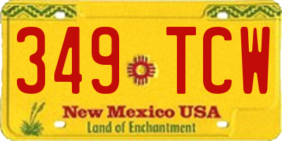 NM license plate 349TCW