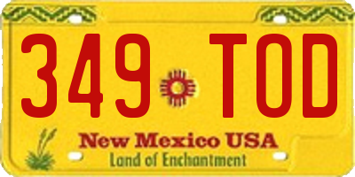 NM license plate 349TOD