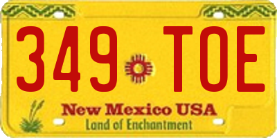 NM license plate 349TOE