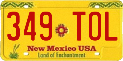 NM license plate 349TOL