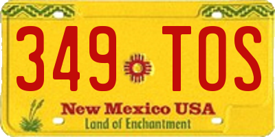 NM license plate 349TOS