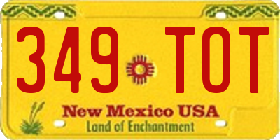 NM license plate 349TOT