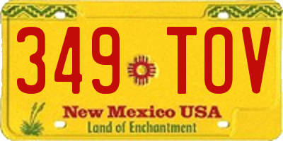 NM license plate 349TOV