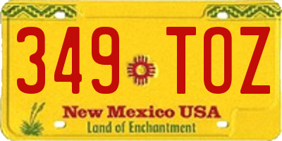 NM license plate 349TOZ