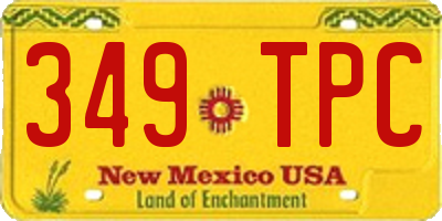 NM license plate 349TPC