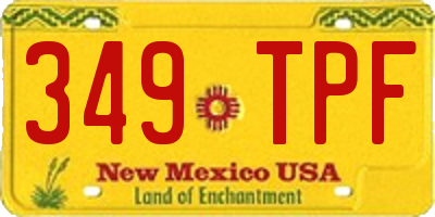 NM license plate 349TPF